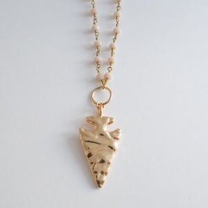 Gemstone Arrowhead Necklace